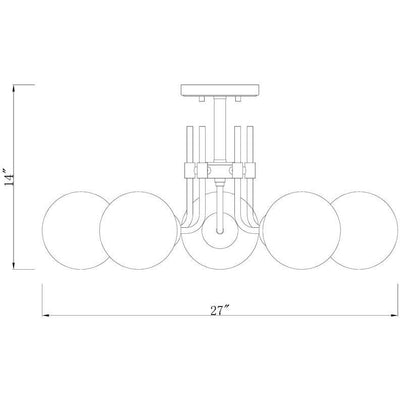 Parsons 5-Light Semi Flush Mount