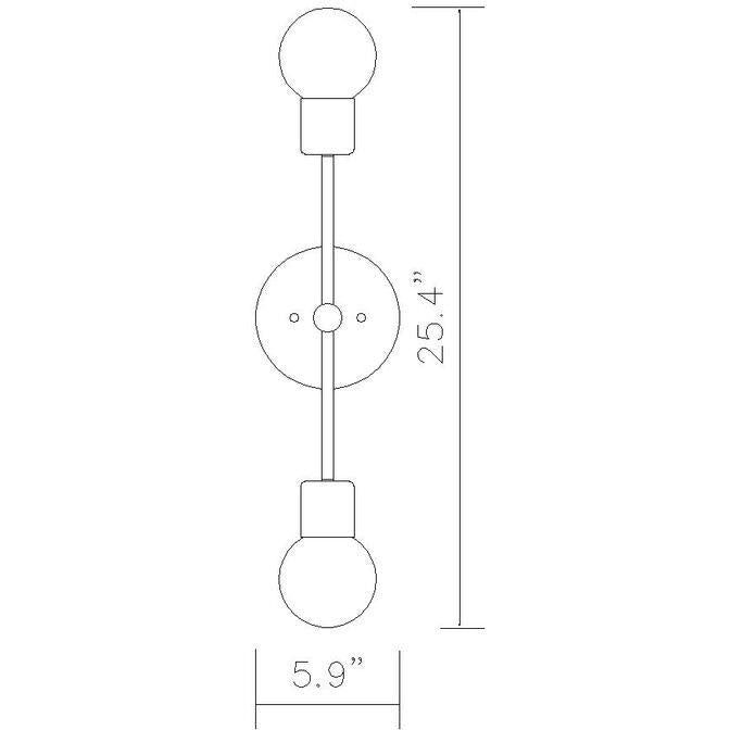 Neutra 2-Light Wall Sconce | Polished Nickel | Open box