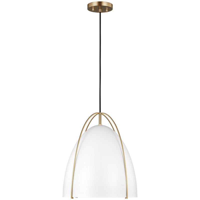 Norman Pendant | Satin Brass/White