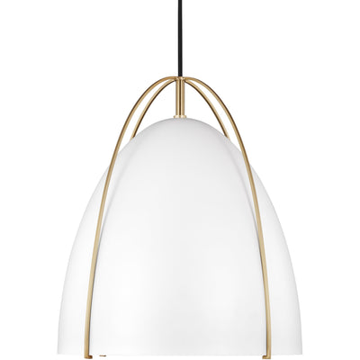 Norman Pendant | Satin Brass/White