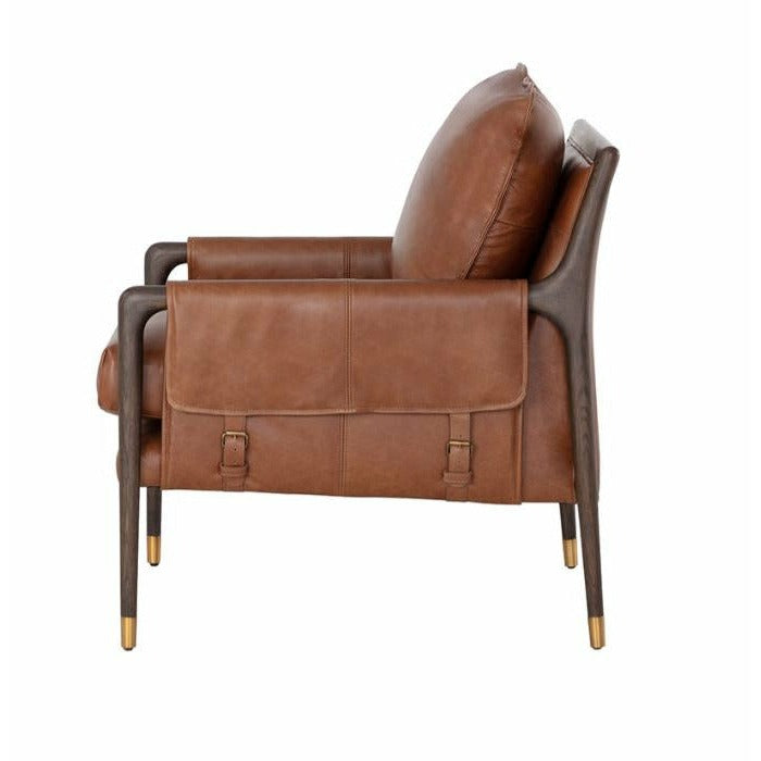 Mahdi Lounge Chair | Tobacco Leather