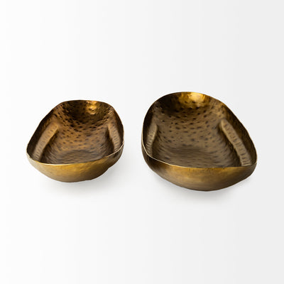 Carmen Hammered Gold Bowls (Set of 2)