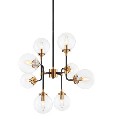 Particles 8-Light Pendant | Aged Gold/Clear