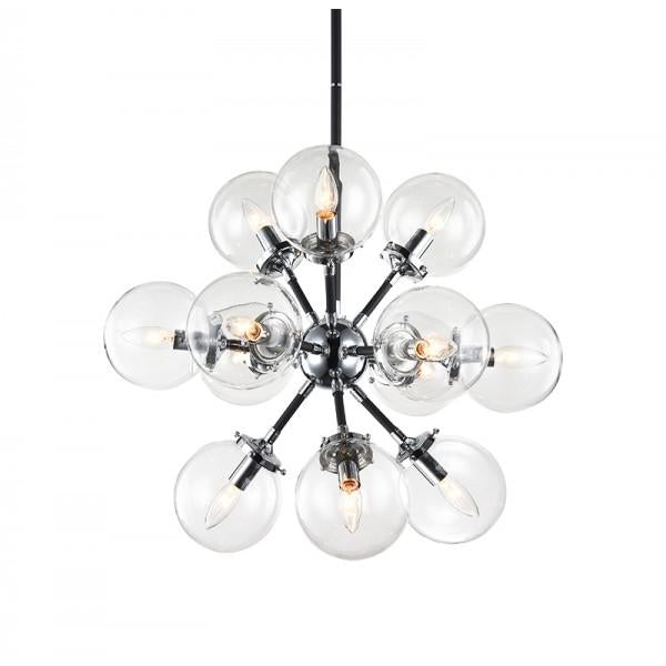 Soleil 12-Light Chandelier | Medium/Chrome-Clear