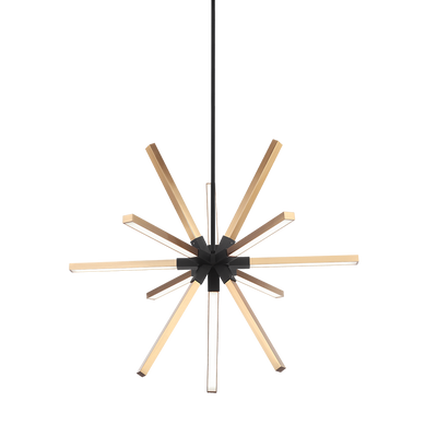 Asterisk 12-Light Pendant | Aged Gold Brass