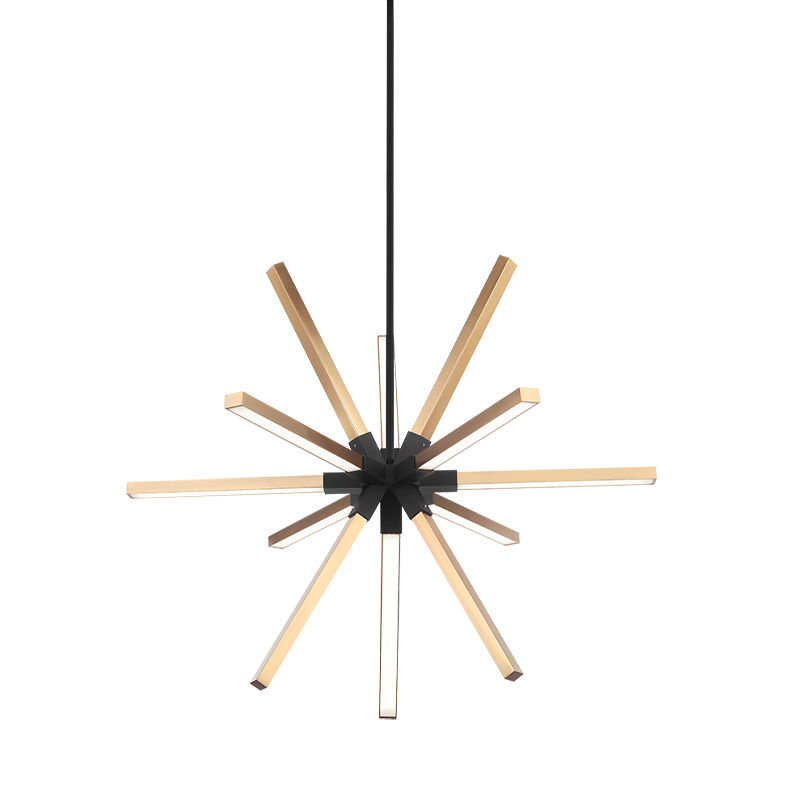 Asterisk 12-Light Pendant | Aged Gold Brass