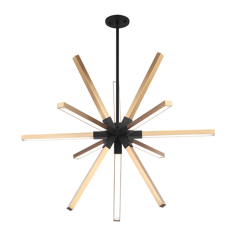 Asterisk 12-Light Pendant | Aged Gold Brass