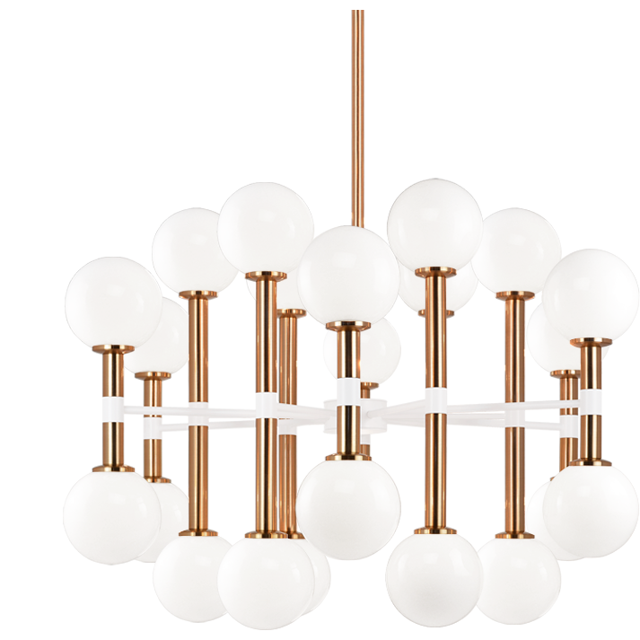 Stellar 24-Light Pendant | Aged Gold/Opal Glass