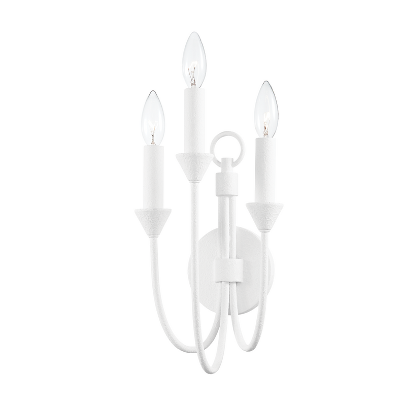 Cate 3-Light Wall Sconce | White Gesso
