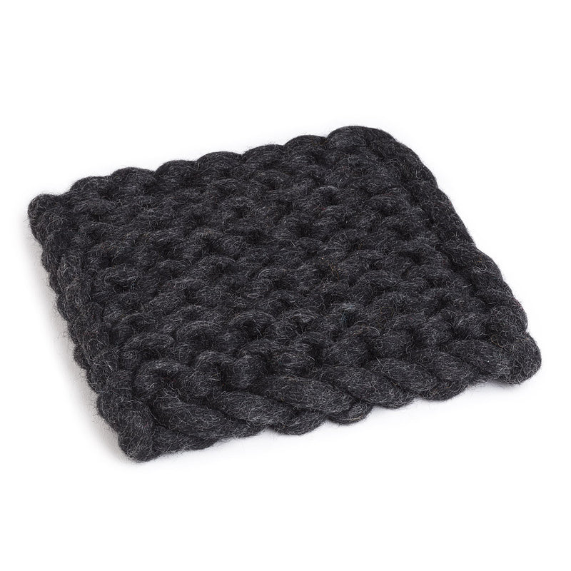 Chunky Knitted Trivet | Charcoal