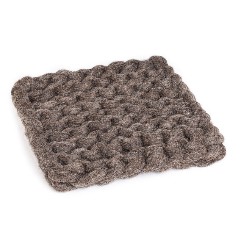 Chunky Knitted Trivet | Taupe