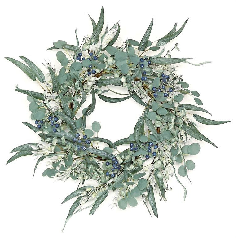 Eucalyptus, Oats and Blueberry Wreath 24"