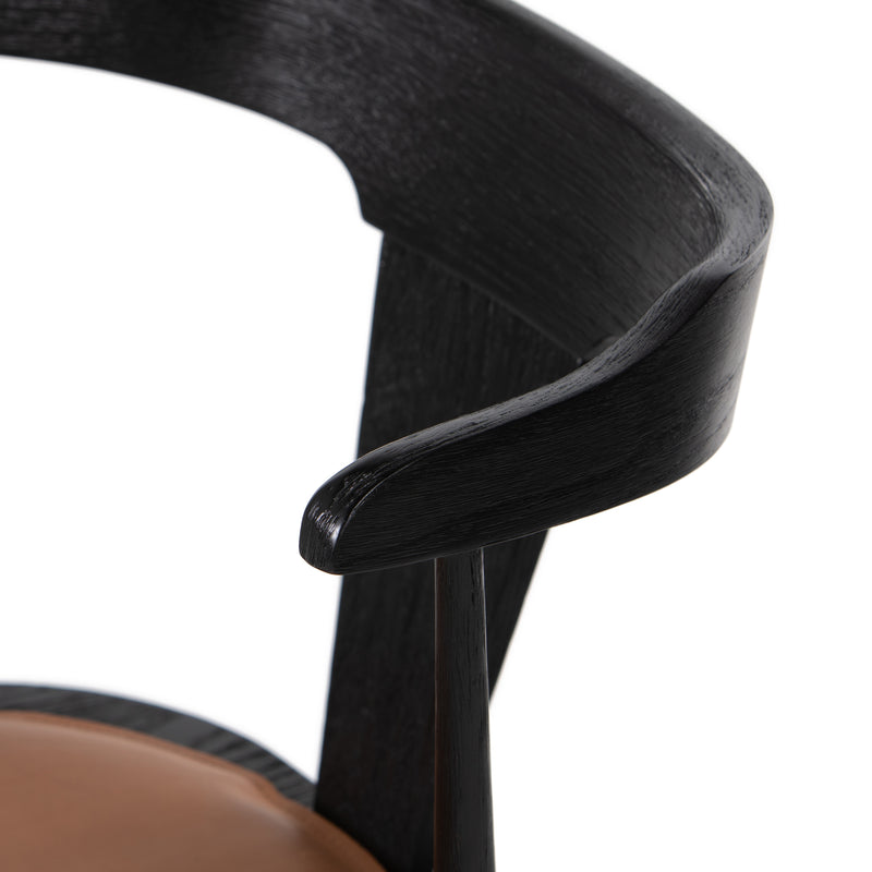 Ripple Dining Chair | Black Oak/Whiskey Cushion