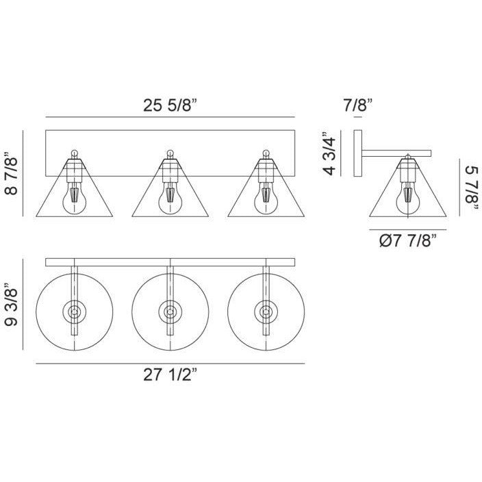 Bliss 3-Light Wall Sconce | White