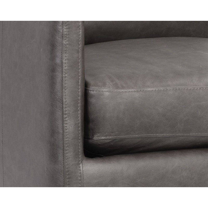 Portia Swivel Armchair | Marseille Concrete Leather