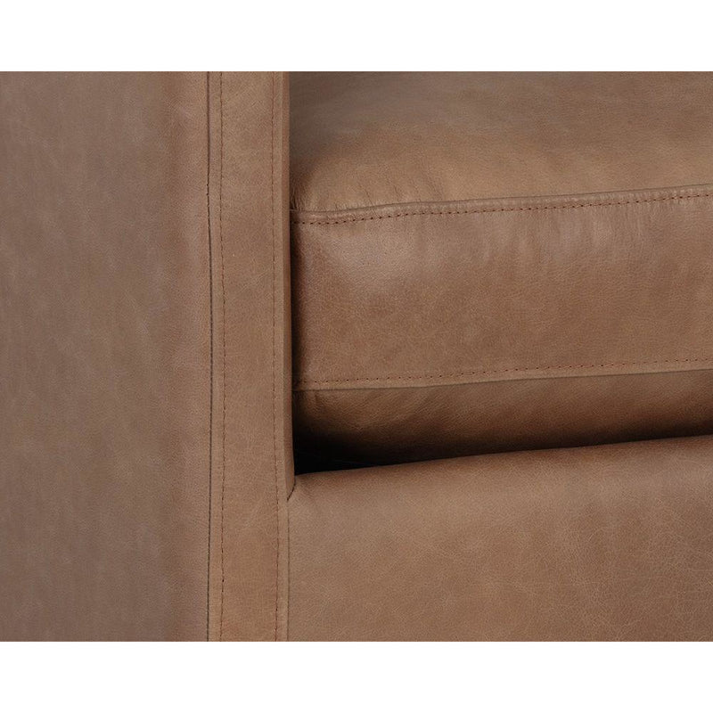 Portia Swivel Armchair | Marseille Camel Leather