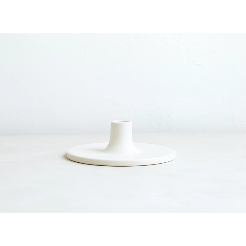 Ceramic Wide Taper Holder | Matte White