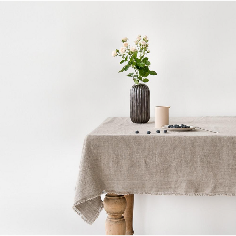 Linen Tablecloth | Natural Fringe