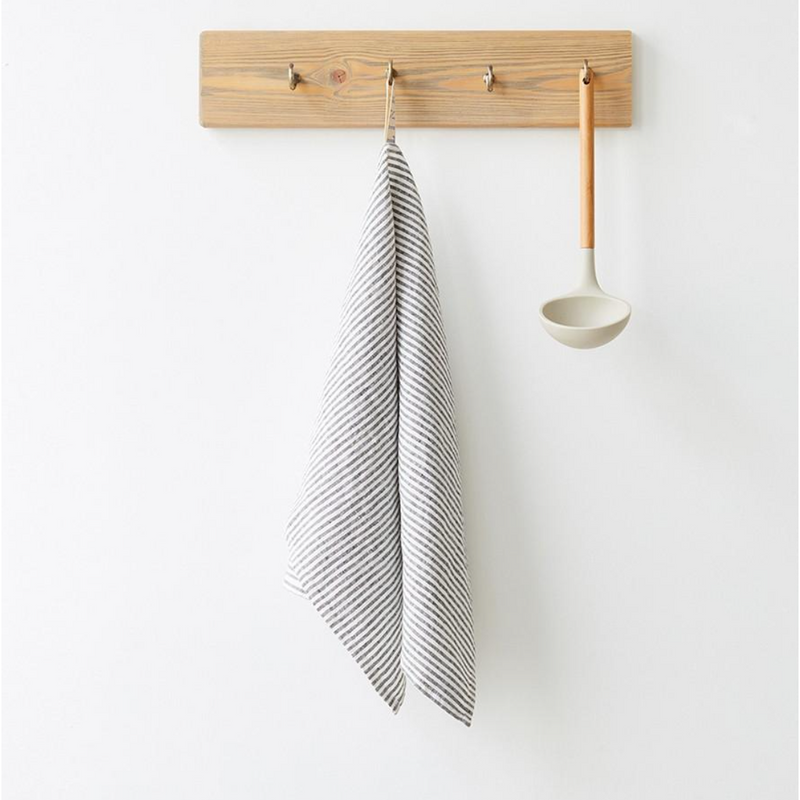 Linen Kitchen Towel | Thin Black Stripe