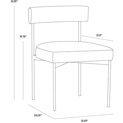 Shannon Dining Chair | Velvet Slate (Set of 2)