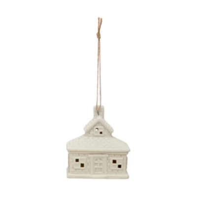 Light Up Stoneware House Ornament