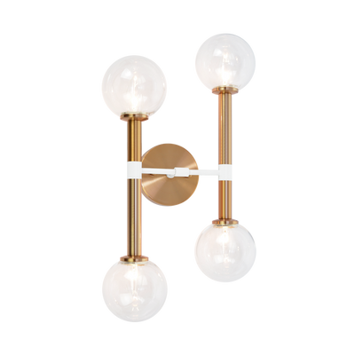 Stellar 4-Light Wall Sconce | Aged Gold/Clear