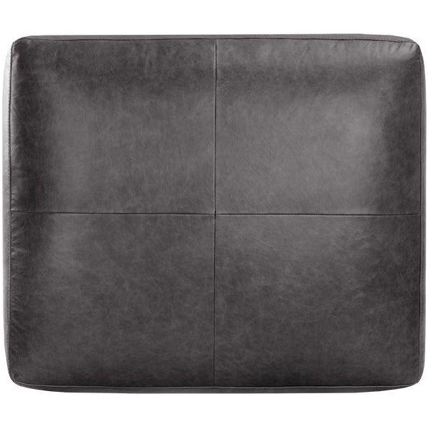 Watt Ottoman | Black Leather