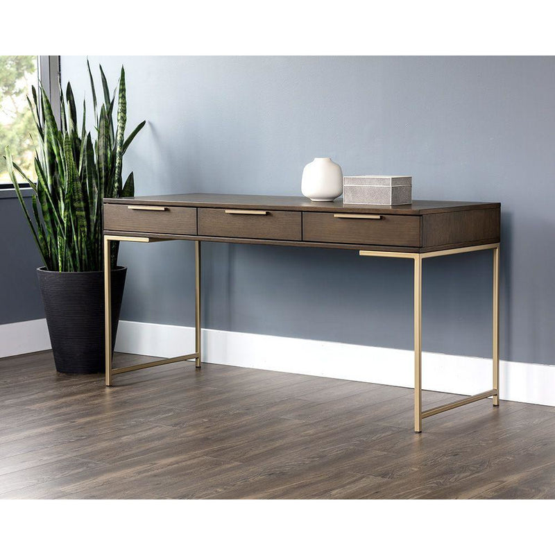 Rilo Desk | Gold/ Umber