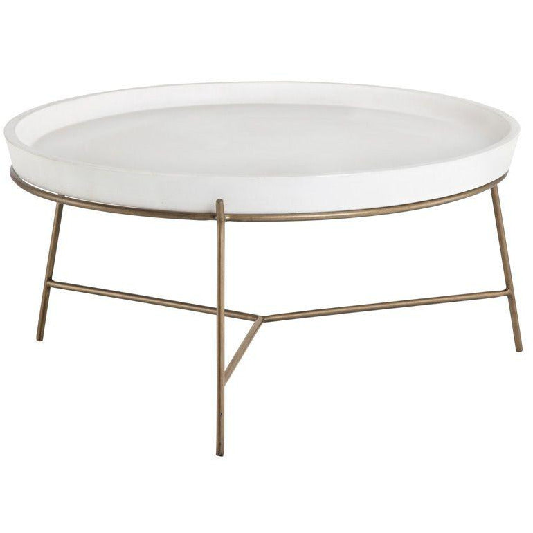 Romeo Coffee Table | Antique Brass & Ivory