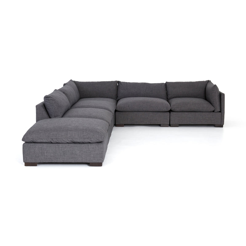 West Sectional 5 piece with ottoman | Charcoal