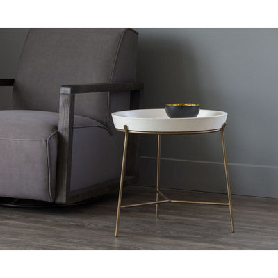 Romeo Side Table | Antique Brass & Ivory