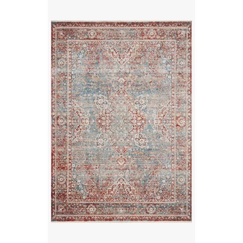 Elise Rug 04 | Magnolia Home by Joanna Gaines x Loloi | Sky / Red