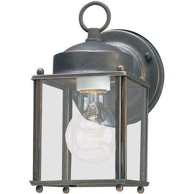 New Castle Wall Lantern | Small Clear Antique Bronze