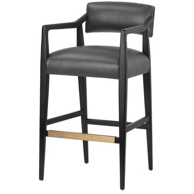 Keeran Counter Stool | Brentwood Charcoal Leather