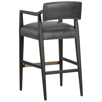Keeran Counter Stool | Brentwood Charcoal Leather