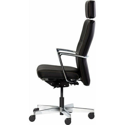 Denis Office Chair | Black Leather
