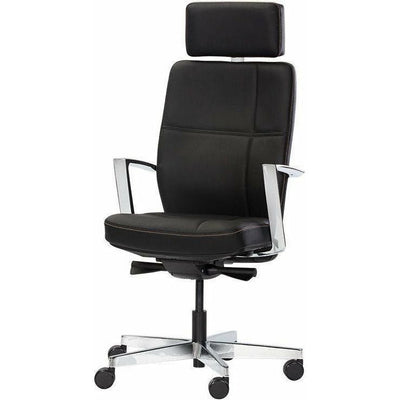 Denis Office Chair | Black Leather