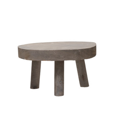 Wood Pedestal | Grey Washed